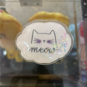 Meow Cat Sticker Patch - White